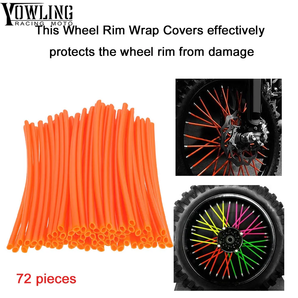 

72Pcs Wheel RIM Spoke Skins Sticker cover Accessories Dirt Bike For SUZUKI RM RMZ RMX DR DRZ DJEBEL 85 125 250 400 XC SB R S SM