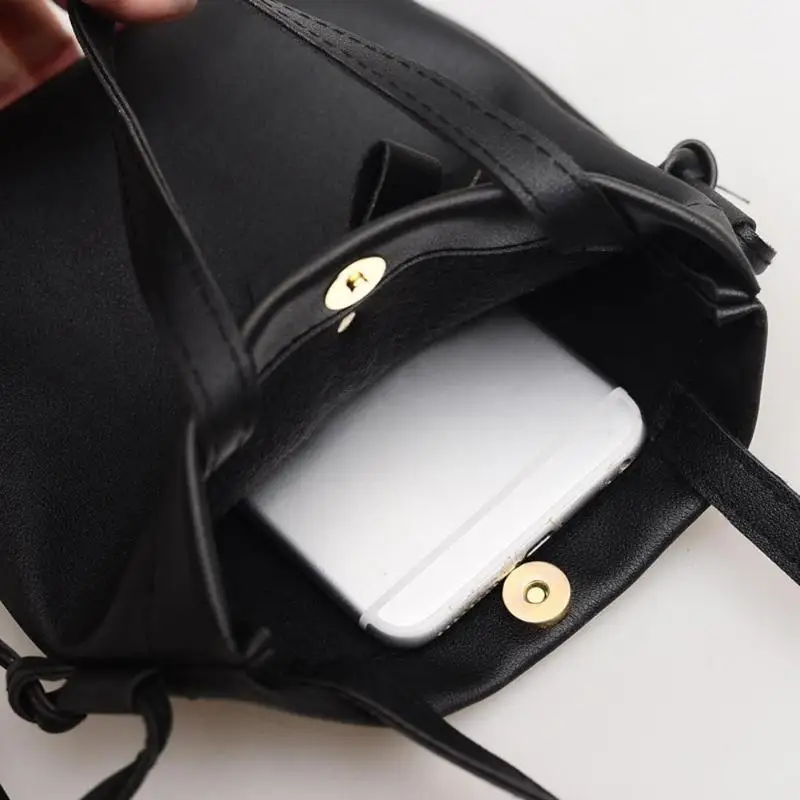 Fashion Simple Women Bowknot Crossbody Shoulder Bag Girls Messenger PU Leather Handbag small leather bag women black new