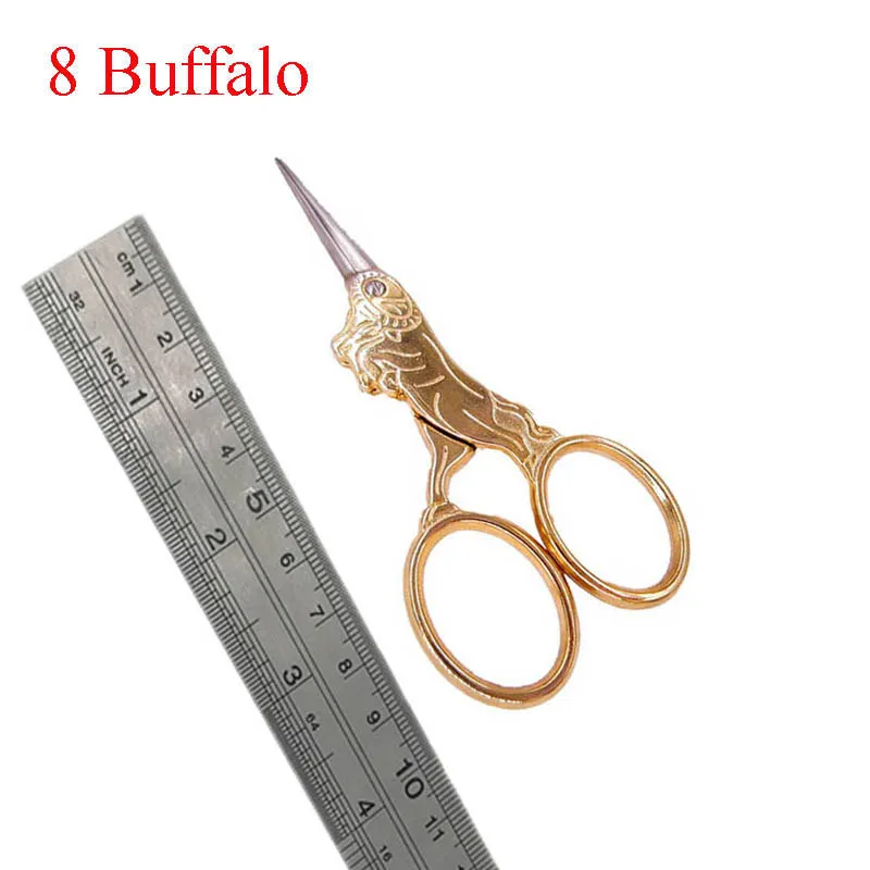 ZAKKA вышивка крестиком ретро старинные антикварные тонкие Швейные портновские ножницы ручной работы DIY Бытовая ткань с отделкой ножницы - Цвет: Buffalo