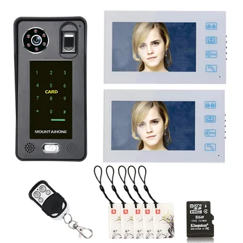 

7 inch recording fingerprint IC card video door telephone intercom doorbell access control access system night vision
