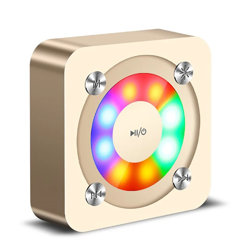 MINI Smart Bluetooth speakers classic portable stereo surround sound HD call denoise LED flashing lights Voice prompt TF card