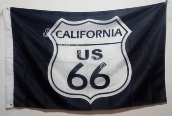 

US Route 66 California Flag 3X5FT 150X90CM Banner brass metal holes