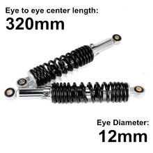 Universal 320mm 12 5/8 12mm Motorcycle Air Shock Absorber Rear Suspension Dirt Bike Motors Scooter ATV Quad 90cc-150cc D30 universal 12 5 320mm motorcycle air shock absorber rear suspension for yamaha motor scooter atv quad black blue silver red