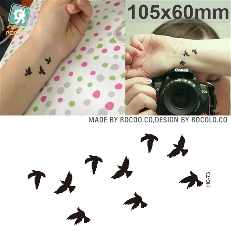 

summer style waterproof temporary tattoos for lady women Colorful animal aerial bird design tattoo sticker Free Shipping HC1073