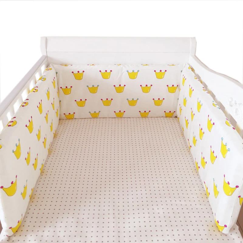 Cotton Linens Baby Safe Bumpers In Crib One piece Cushion for Baby Bed