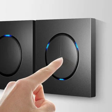 86 Type 1 2 3 4 Gang 1 2 Way Light Pressure Switch Modern Grey Wall Switch with Led lights Household 16A Socket