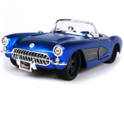 Высокое качество Maisto 1/24 Chevrolet Corvette 1957 литая под давлением модель автомобиля металлическая винтажная игрушка автомобиля с коробкой для детей подарок на день рождения игрушка - Цвет: Синий