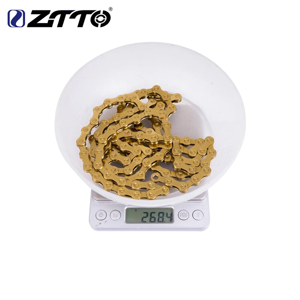 

12 Speed MTB Bike Gold Chain 126L 126 Links 1X12 System Power Lock Connector Missing Link Included For Mountain Bicycle ZTTO