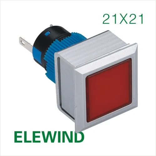 ELEWIND 22 мм квадратная сигнальная лампа(PB223WF-D/R/12 V/IP65