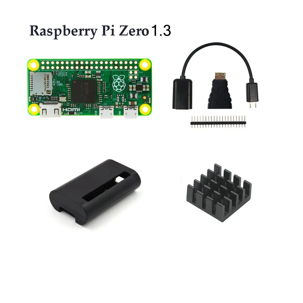 Raspberry Pi Zero и Zero W стартовый комплект RPI 0+ камера+ адаптер питания+ алюминиевый чехол+ теплоотвод+ комплект адаптеров 3 в 1 - Цвет: Bundle 4