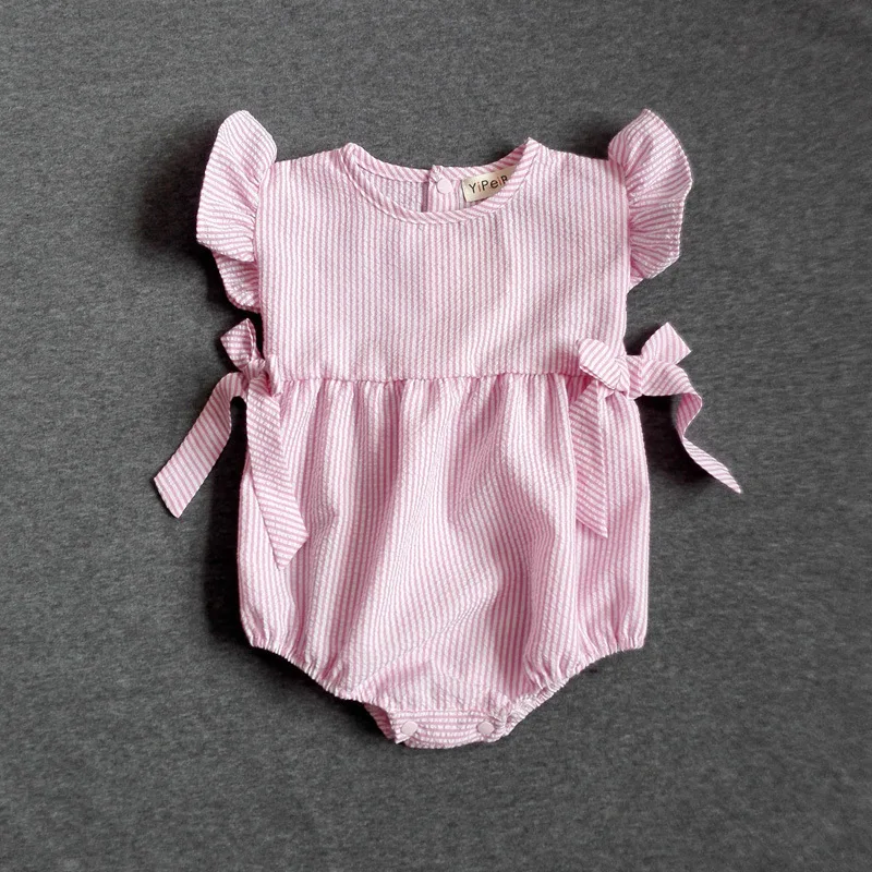 

Retail Children's Clothing Striped Baby Bodysuits Baby Girl's Summer Wear LKC081