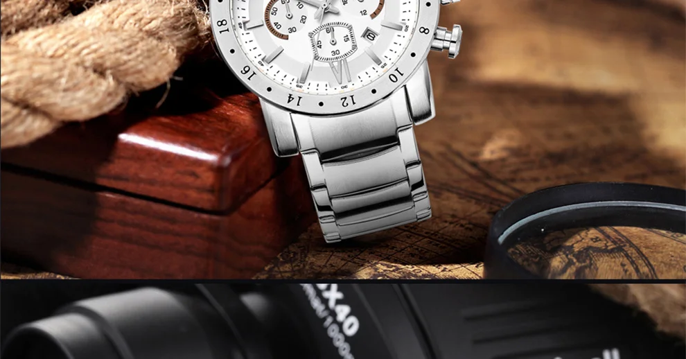 MEGIR мужские модные брендовые деловые кварцевые наручные часы, мужские водонепроницаемые спортивные часы с ремешком из нержавеющей стали, мужские часы