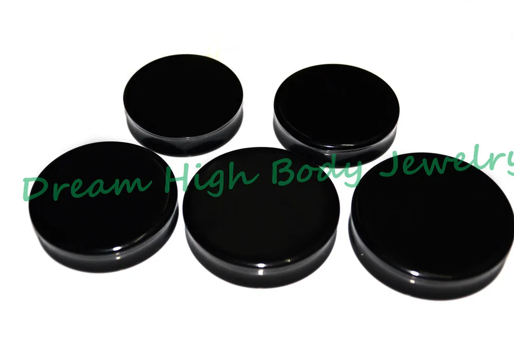 Black Acrylic Ear Plugs Large Gauge 32mm 40mm Saddle Flesh Tunnel