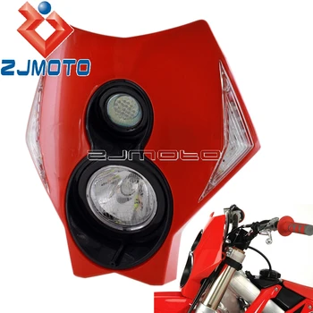 

Universal Off Road Streetfighter Headlight Fairing Motorcycle Red Headlamp Head Light For Honda XR CRF Drit Bike