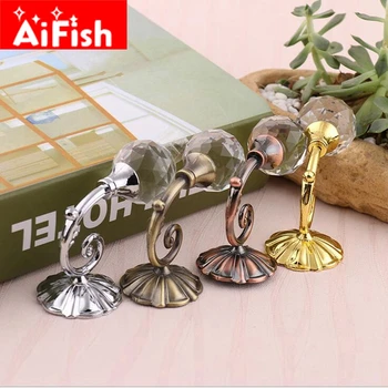 

2PCS/Pair Vintage European High-grade Crystal Rose Pattern Wall Tieback Curtain Hook Tassel Towel Hanger For Cloth-hat Hook #20