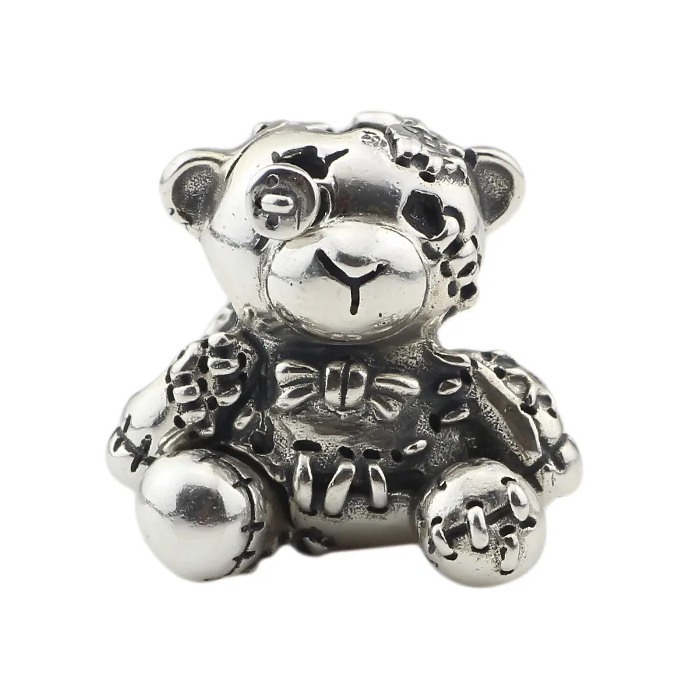 925 стерлингового серебра медведь обнимает меня 2,0 бусина-Шарм для тролля и ПАН браслет ювелирные изделия