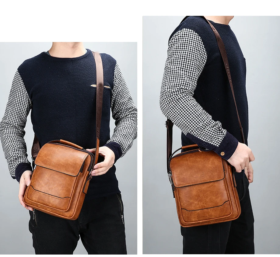 Брендовые мужские сумки 100% Высококачественная кожаная сумка-мессенджер для мужчин модные повседневные сумки через плечо новый стиль