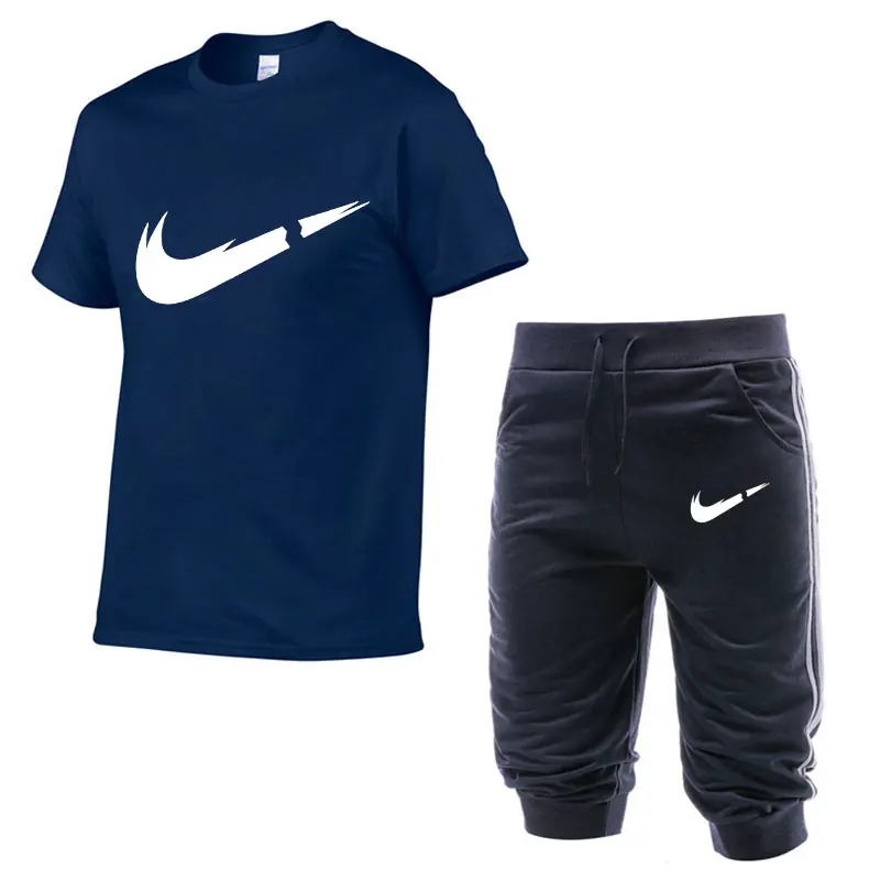 

T Shirt+Shorts Sets Men Letter Printed Summer Suits Casual Tshirt Men Tracksuits Brand Clothing Streetwwar Tops Tees Set Male