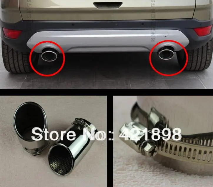 For Ford Kuga Escape 2013 2016 Stainless Steel exhaust muffler tip 2