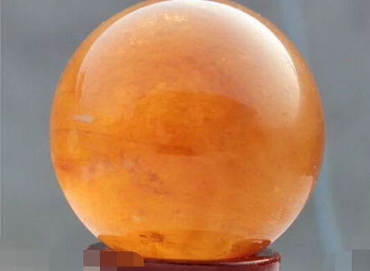 

A 509 70MMSAND Natural Citrine Calcite Quartz Crystal Sphere Ball Healing (0601)
