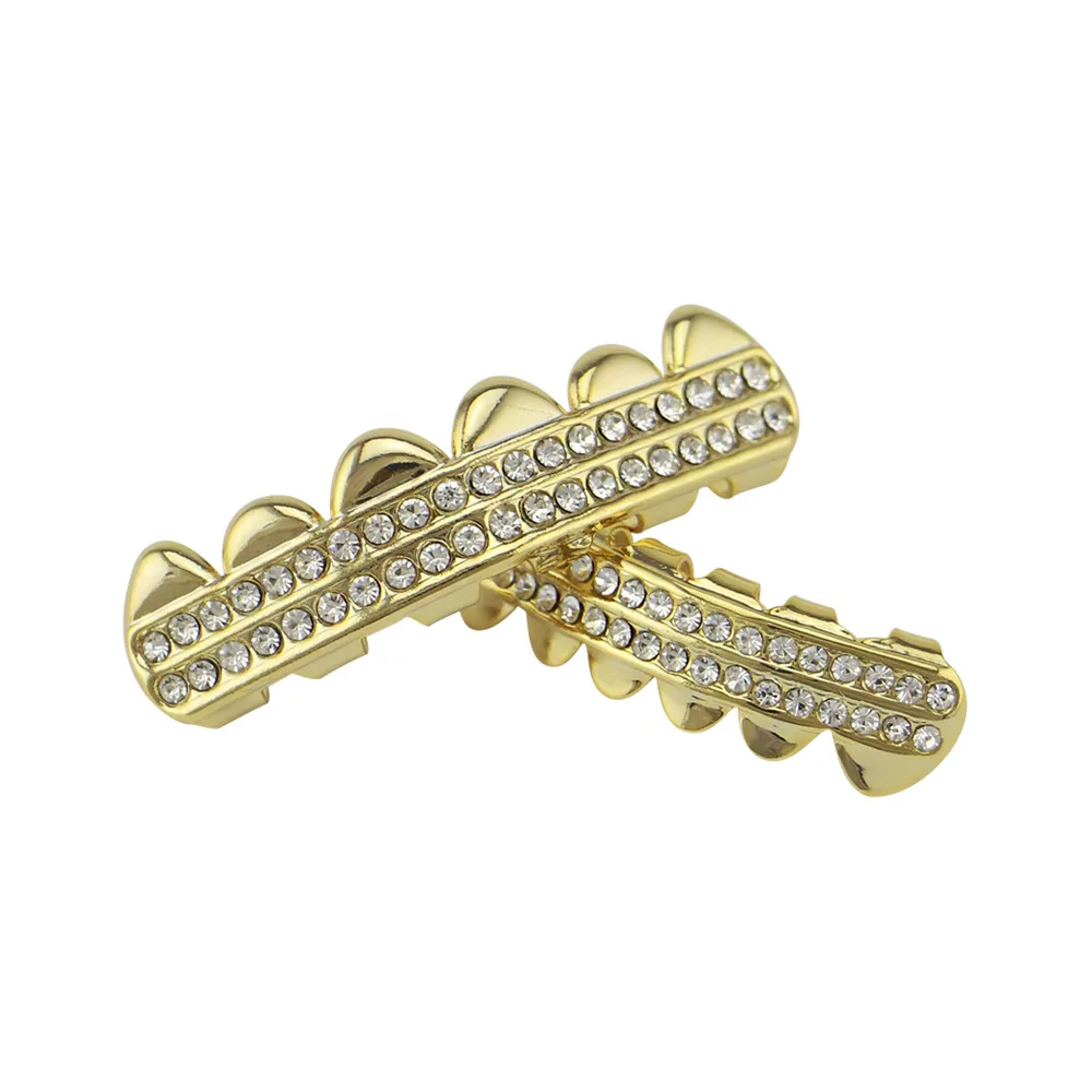 Lucky Sonny Hip Hop Teeth Grillz Crystal Punk Men Bijoux Top & Bottom Dental Grills Teeth Caps Halloween Party Jewelry LST1018 (13)
