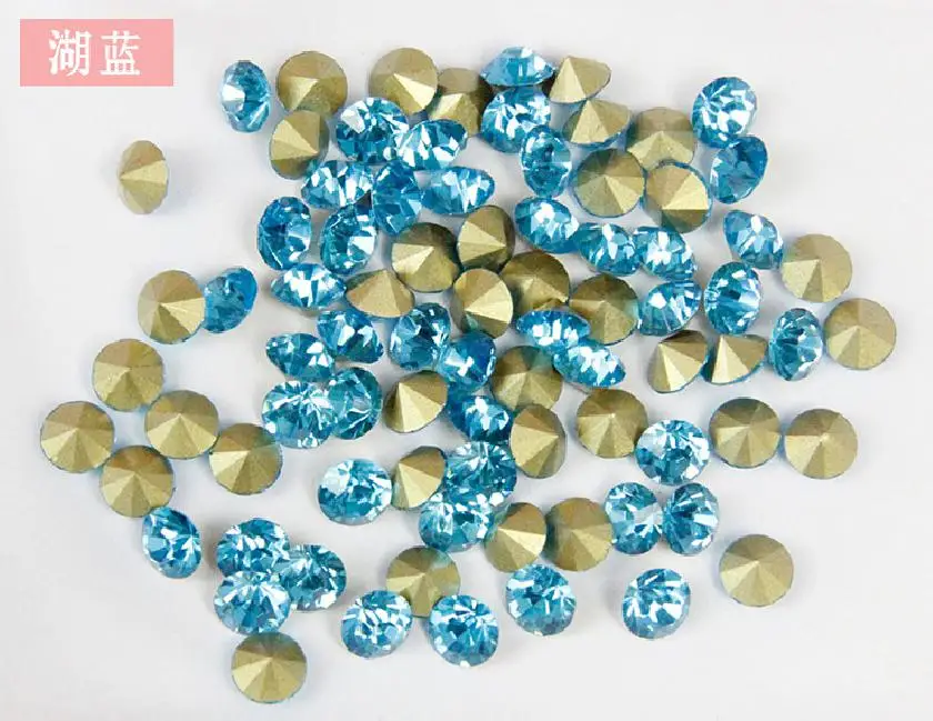 

Aquamarine~Size SS29 288pcs/lot Round Crystal loose pointback rhinestone,Glass glue on nail art rhinestones