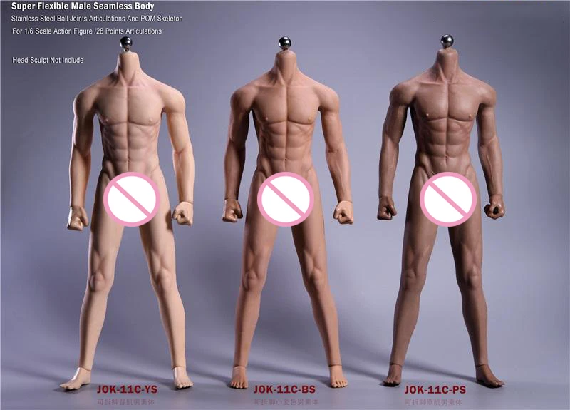 

Jiaou Doll JOK-11C-YS/JOK-11C-BS/JOK-11C-PS 1/6th Scale super flexible Male seamless body with metal skeleton