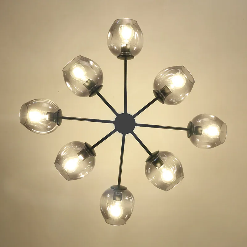  Modern Glass Chandelier Nordic Dining Room Kitchen Living Room Designer Lighting Luminaire Gold Bla - 32887971116