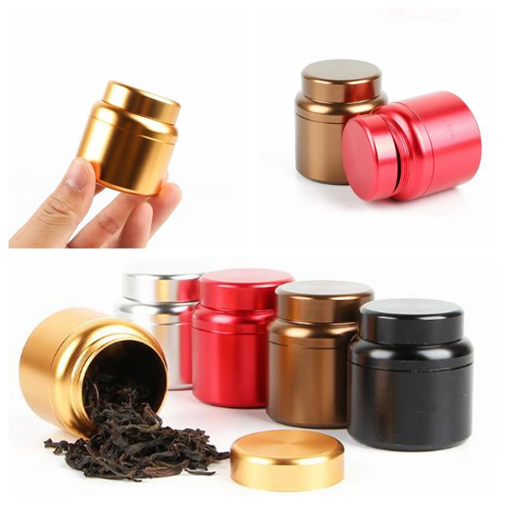 1Pc small stash jar airtight smell proof durable multi#use metal herb containers