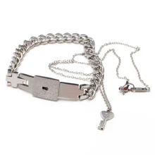 Брелок ожерелье пары браслет из нержавеющей стали наборы любовные подарки