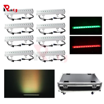 

8pcs with Flightcase 12x10w RGBW 4in1 Outdoor Led Bar Waterproof Wall Washer Led Dmx Dj Stage Light For Landscape Lighting