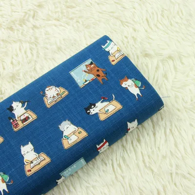 Половина ярда импорт утолщенная хлопковая ткань с рисунком кота, ручная работа DIY Лоскутная сумка ткань для одежды хлопок B10
