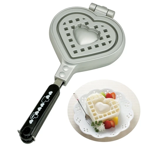 Free Shipping Cute Heart shaped Non Stick Stove Top Waffle Pan Maker