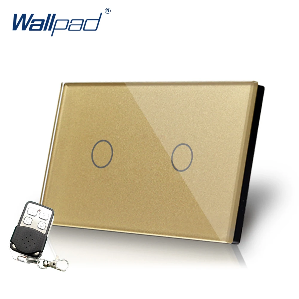 Ouro Gang Maneira Maneira Interruptor Remoto Cristal Wallpad Luxo Eua au Elétrica Luz Uma Gangue Switch com Controle Remoto