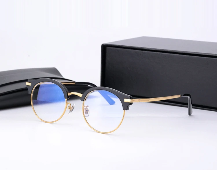 

2017 RYMA women's eye glasses frame for men Vintage metal round half framed Gentle Brand design high quality eyeglasses cat eyes