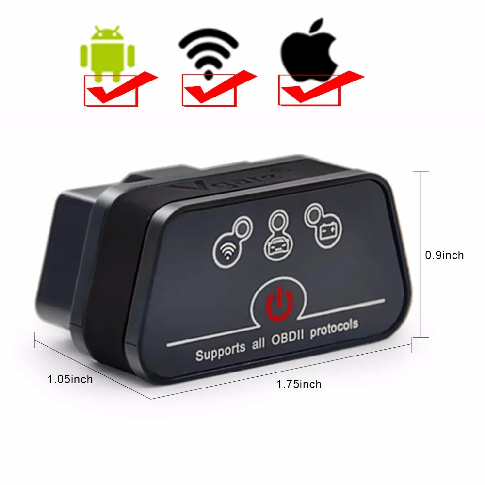 Считыватель кодов Vgate ICAR2 Wi Fi ELM327 OBD2 для IOS iPhone iPad Android ICAR 2 адаптер 327 OBD II