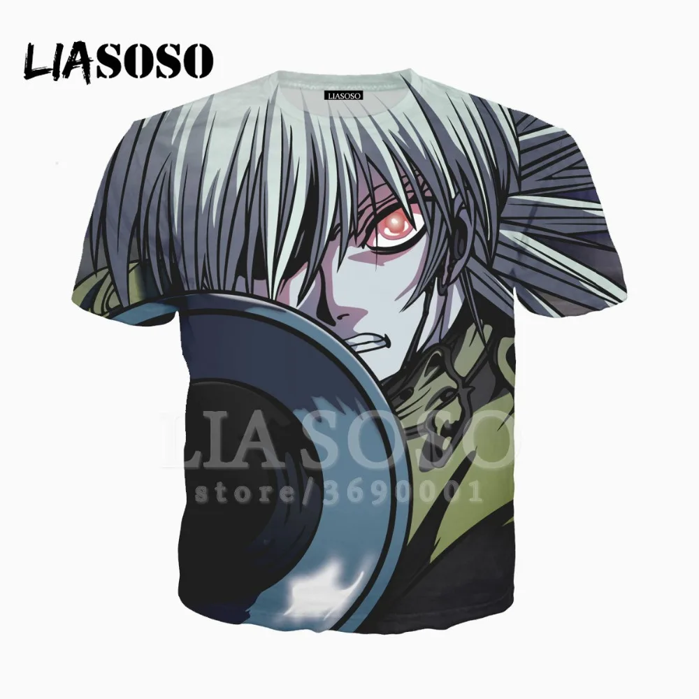 

LIASOSO 3D Print Unisex Anime Hellsing Alucard O-neck Tshirt Summer T-shirt Pullover Harajuku Casual Top Dropshipping X1902