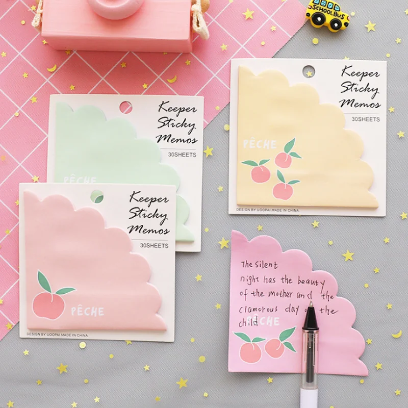 

1 Pcs Kawaii Stationery Honey Peach Sticky Notes Memo Pads Fruit Self Adhesive Note Memo Pad Student Sticker Pads School Supply