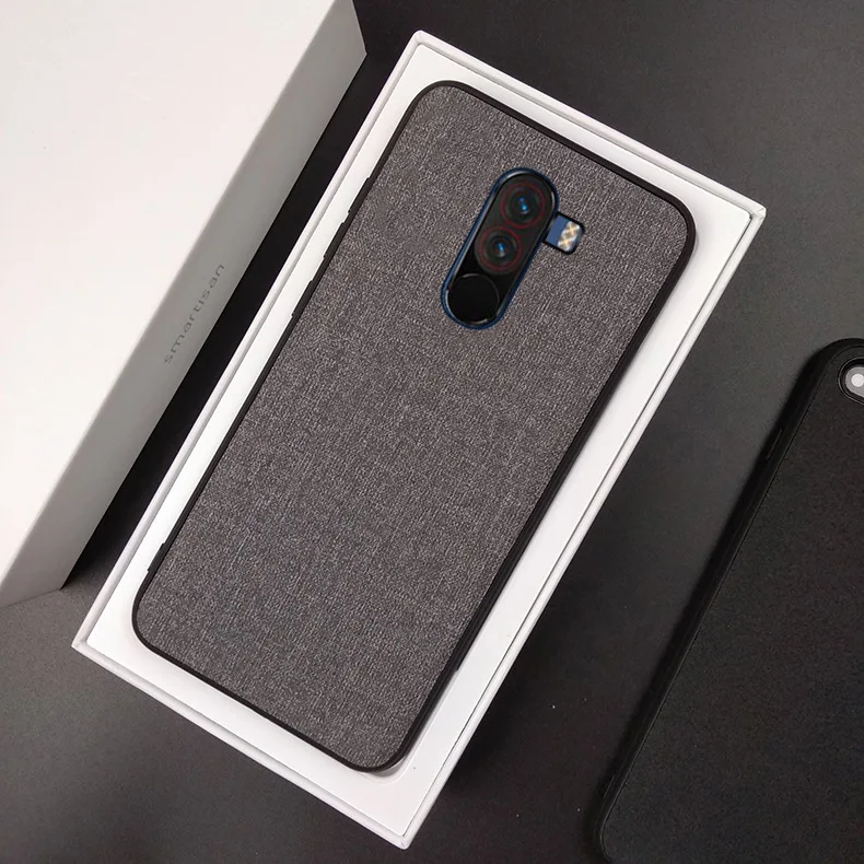 Чехол для Xiaomi Pocophone f1 Edition, тканевый жесткий чехол из поликарбоната, роскошный кожаный чехол в стиле ретро, мягкий чехол из ТПУ для Pocophone F1 poco F1