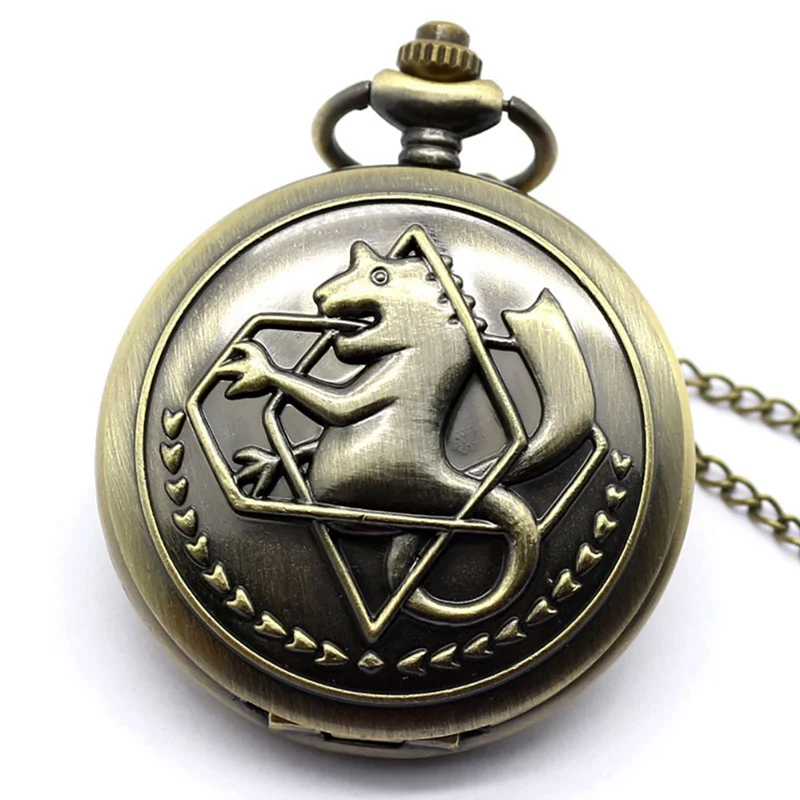 Высокое качество Full Metal Alchemist серебряные часы кулон Для мужчин кварцевые карманные часы Японии аниме Цепочки и ожерелья дети мальчик часы мужские подарок - Цвет: 2