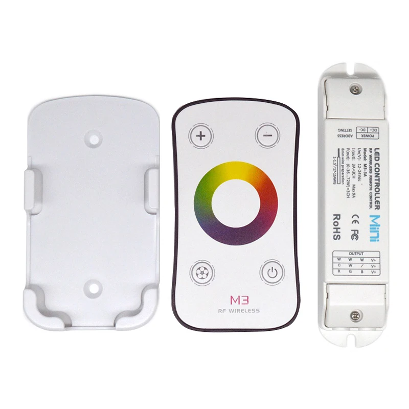 

DC12V-24 3CH RF wireless Mini led RGB controller with wall mounted touch panel remote brightness dimmer