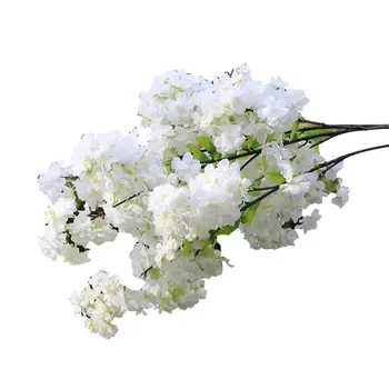 

Newest Artificial Cherry Blossoms Flower Creative 4 Branches Fake Flower Fake Plant For Home Office Ornaments