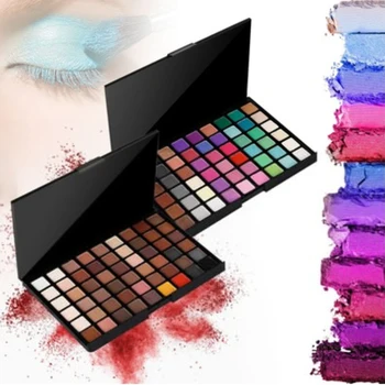 

Waterproof 54 Color Eyeshadow Palette Matte Glitter EyeShadow Diamond Shimmer Eye Shadow Smoky/Warm Color Cosmetics Tool Set