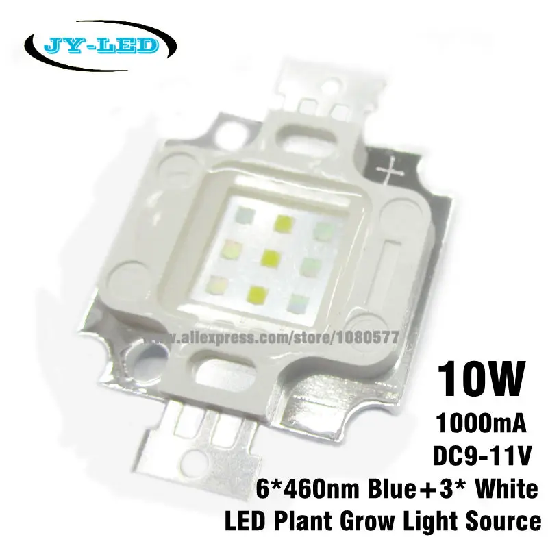 Новое поступление 2 шт. 10 Вт 45 * 45mil светодиодный свет завод чип, 3 серии 3 параллельно 1000ma dc9-11v 6 синий и 3 белый источник света