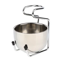 Modern Stainless Steel Shaver Shaving Stand Holder with Soap Bowl Cup Mug Shaving Travel Set Gift for Boyfriend Father's Day