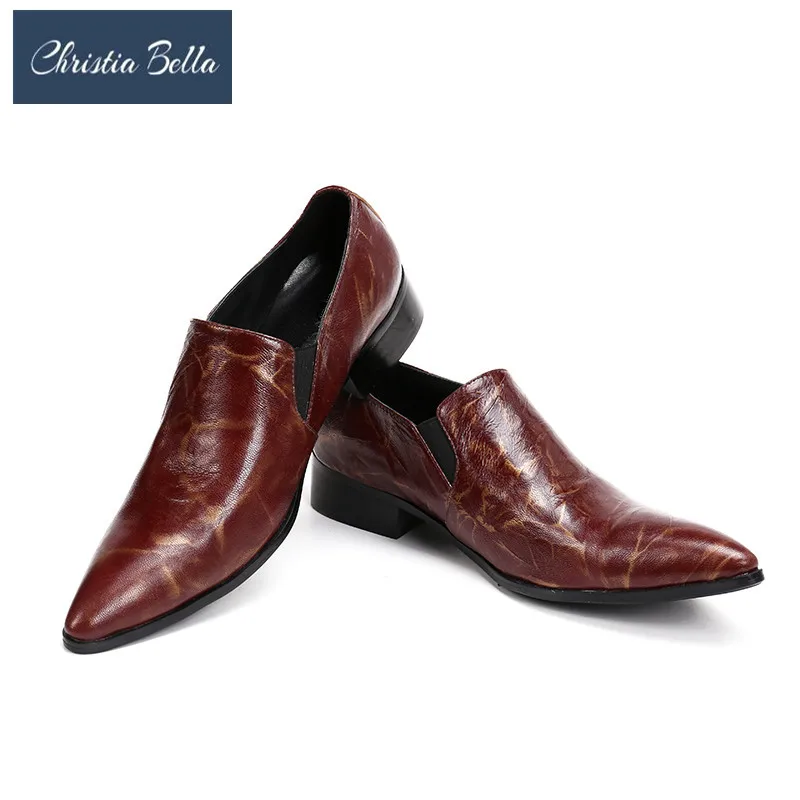 

Christia Bella Brand Fashion Men's Brand Designer Dress Shoes Summer Style Men's Flats Plus Size 38-47 Wedding and Party Oxfords