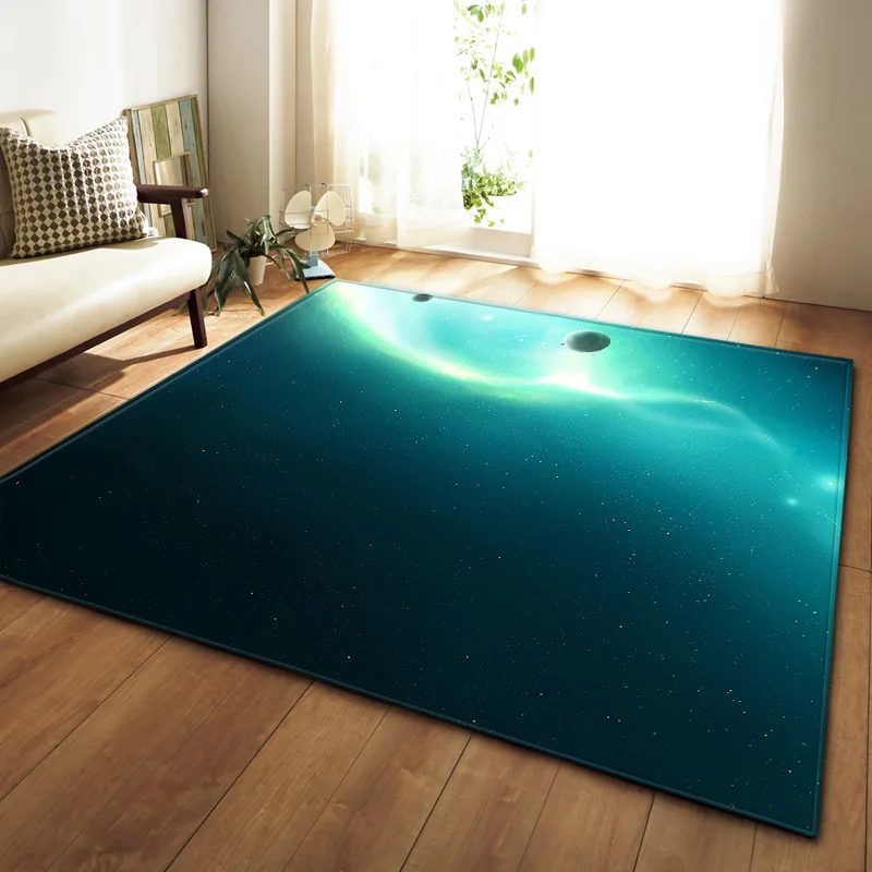 3D Galaxy Space Stars Carpets for Living Room Bedroom Area Rug Parlor Tea Table Decor Mat Soft Flannel Large Size Rug and Carpet