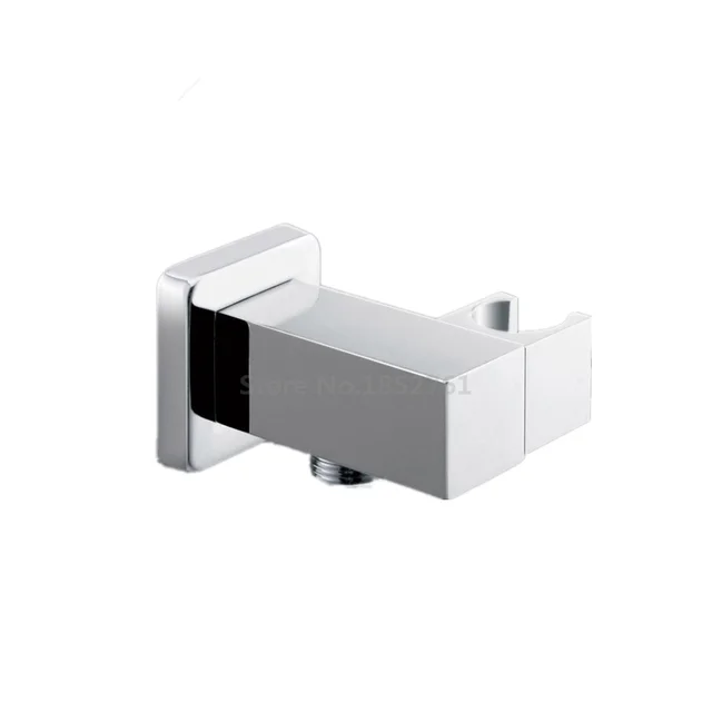 Brass Chrome Wall Mounted Hand Square Shower Head Holder Bracket Shower Support Rack with Hose
