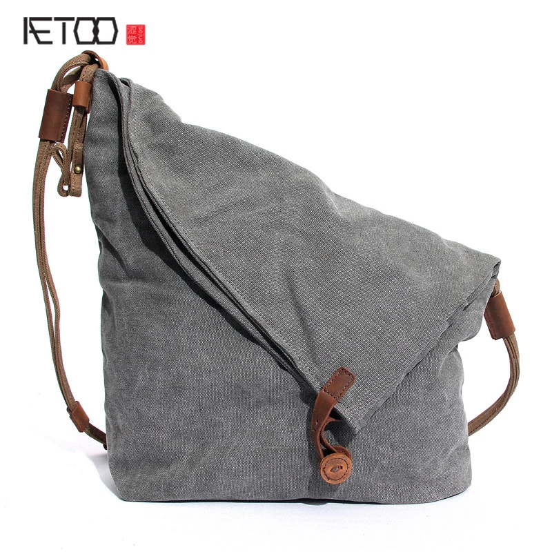 

AETOO Men and women package canvas bag wholesale new mad horse leather shoulder Messenger bag on behalf of a retro hand bag