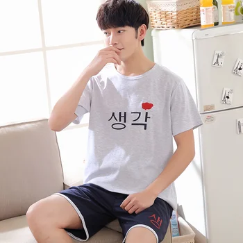 

Brand Summer Men Sleepwear Pajamas Thin Pajama Sets Cotton Pijama hombre Masculino Pyjamas Men's Pajamas Fashion Lounge Clothing